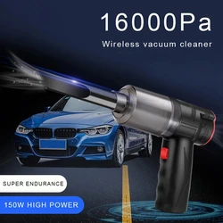 Aspirateur de voiture portable 2 en 1, sans fil, 16000Pa, pour bain de voiture, aspiration et souffleur d'air