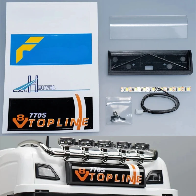 

LED Advertising Light Box for 1/14 Tamiya RC Truck Trailer Tipper Scania 770S Car Diy Parts