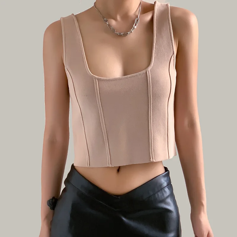 2024 High End Fishbone Camisole Vest For Women Worn Inside Outside Slim Fit Base Shirt Spring And Summer Spicy Girl Exposed Nave