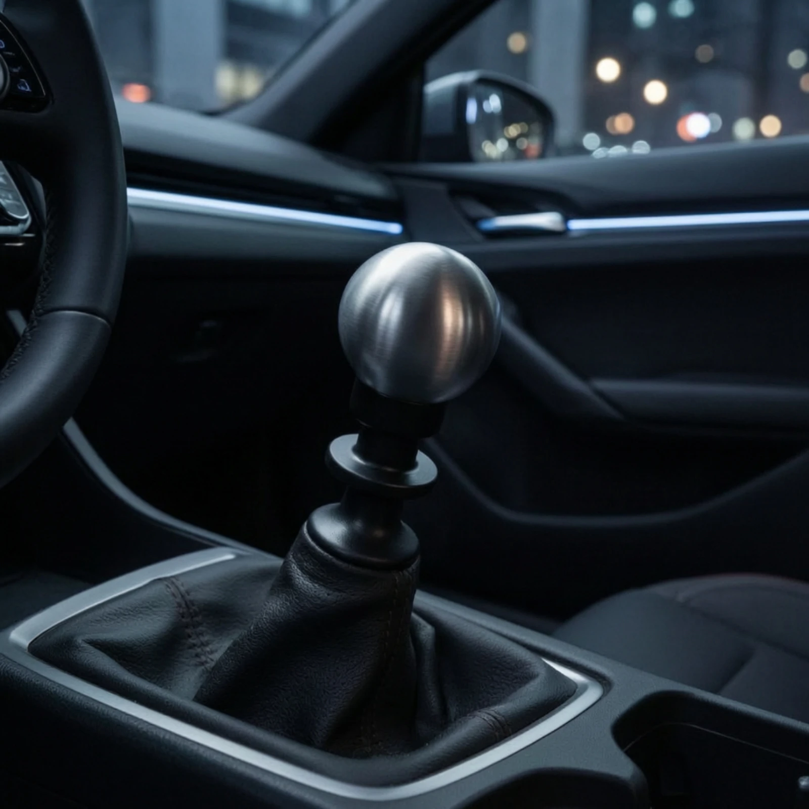 6-Speed Manual Gear Move Knob High Strength Gear Move Knob with Threaded Adapter Slim Comfortable Grip