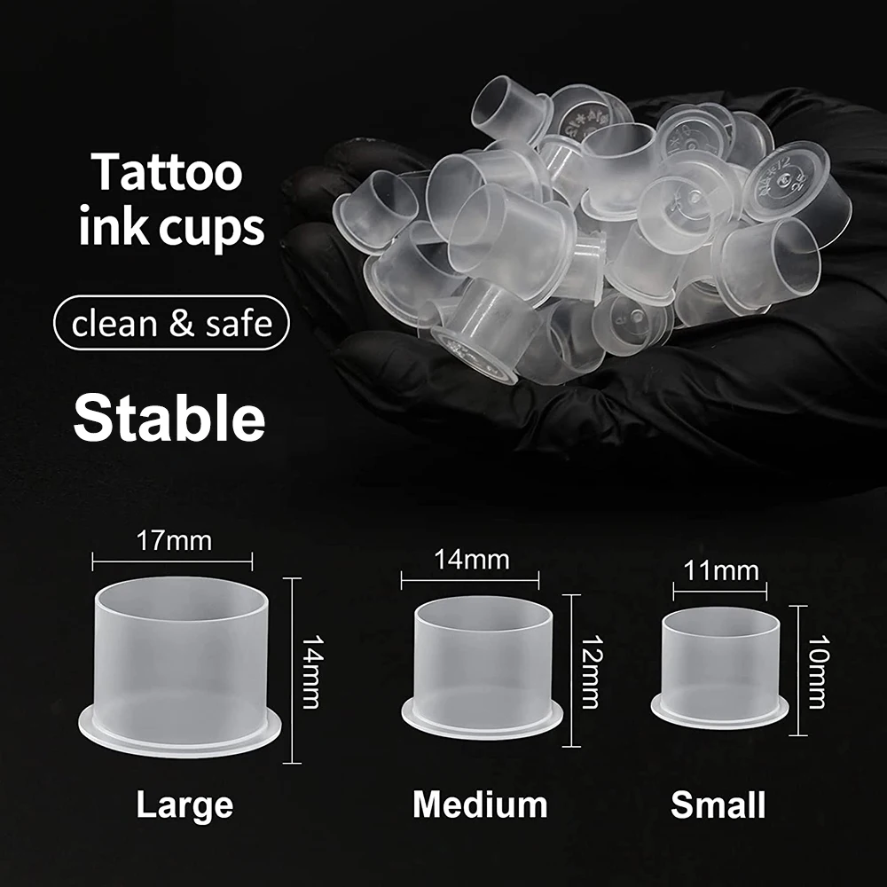 For Shipping Extra Cost Plastic Tattoo Ink Cups Caps 11mm Clear self standing Ink Caps Tattoo Pigment Cups Supply image 2
