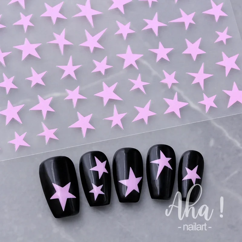 1pcs 5D Sweet Cool Star Design Nail Art Charms Kawaii Macaron Star Nail Decoration Decals DIY Press on Manicure Accessories Par 2
