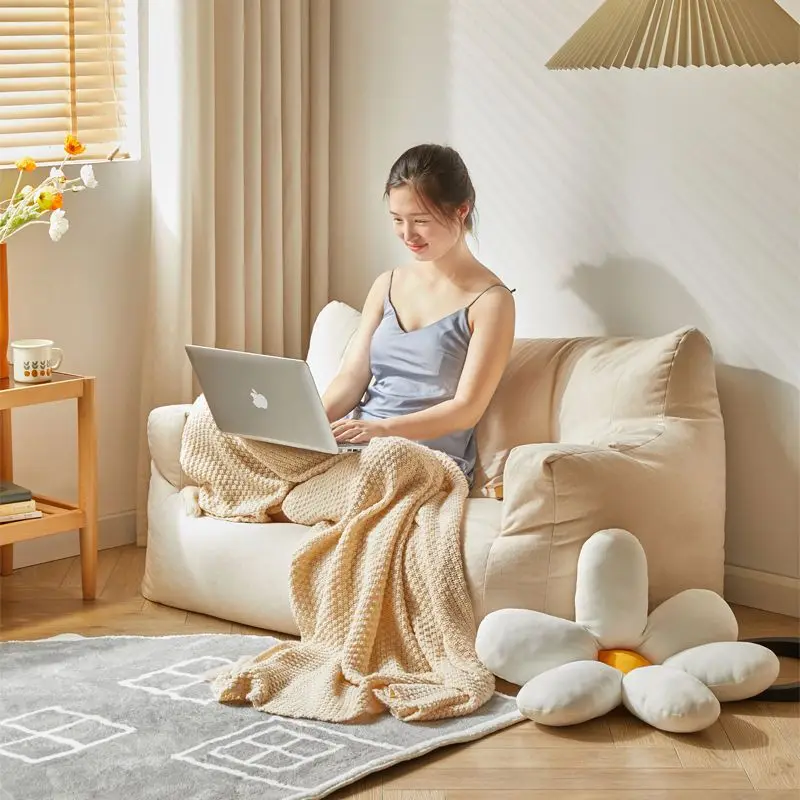 Minisofá perezoso de tela, asiento individual informal de dibujos animados para dormitorio, balcón, Tatami de lectura, muebles para el hogar