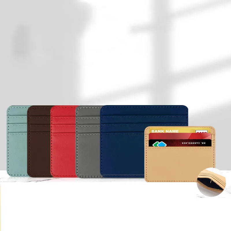 Credit Card Holder Wallet Men Women Thin Fashion Ultra-thin PU Id Card Holder Purse Mini Credit ID Card Bags Case Gift