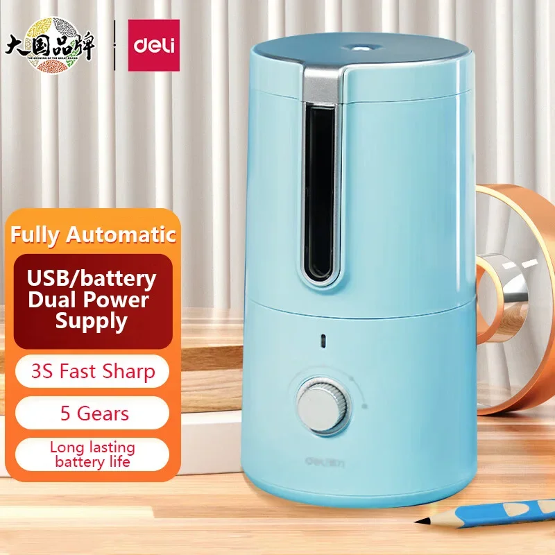 

Deli Fully Automatic Electric Pencil Sharpeners USB Fast Charge Pencil Dispenser Christmas Gift for Children School Supplies