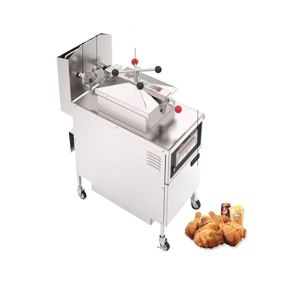 304 الفولاذ المقاوم للصدأ متجر الوجبات السريعة الكهربائية مقلاة الضغط العميق الدجاج المقلي مضخة زيت الضغط الكهربائية مقلاة مرشح