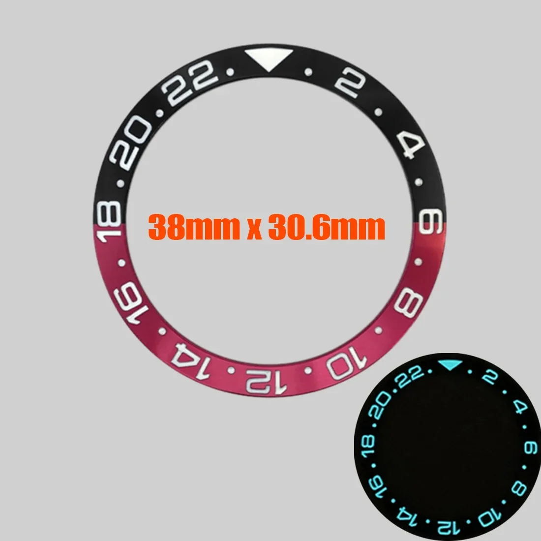 38x30.6 مللي متر ساعة الحافة إدراج صالح ل SUB SKX007 SRPD ساعة حافظة الألومنيوم الأخضر مضيئة الأزرق مضيئة منحني ساعة الحافة الدائري #4