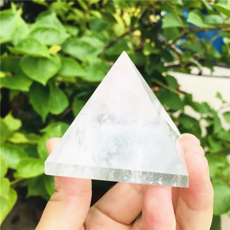 White stone quartz Healing Pyramid Natural Mineral Triangled Crystal Point wholesale