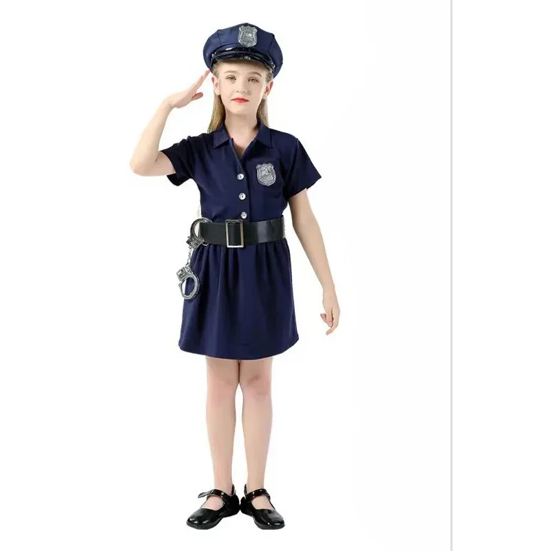 Kostiumy policyjne dla dzieci na rok 2024, przebrania na imprezę, karnawał, przedstawienia, crossdressing, studniówkę, dla chłopców i dziewczynek.