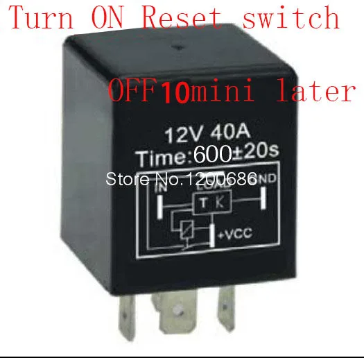 F YS020 30A 10 minutes timer relay delay off after reset switch turn on Automotive 12V timer Relay 600 S delay 10M off relay