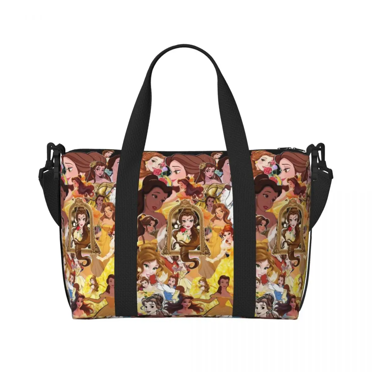 

Custom Beauty Anime And The Beast Beach Tote Bag Women Big Compartment Beach Gym Travel Bags