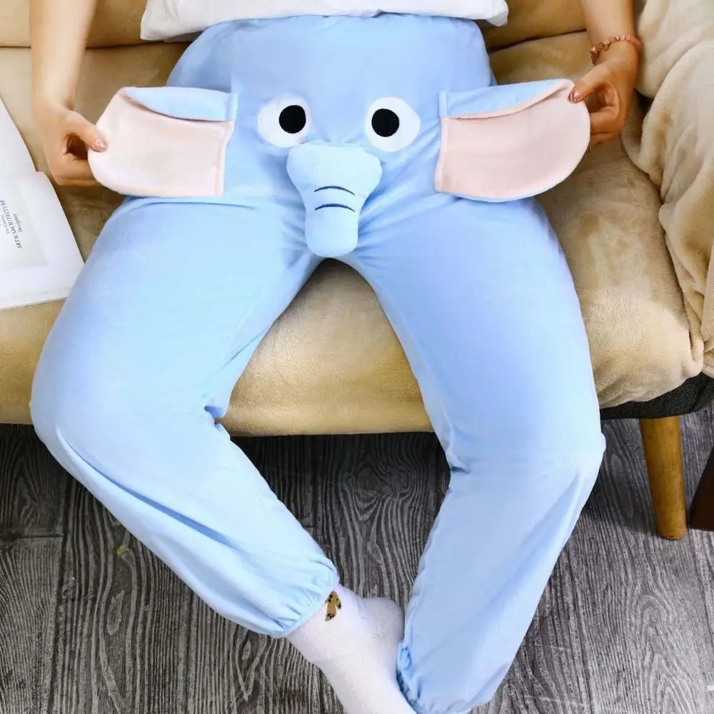 Casual 3D Ears Fleece Pajama Pants Plush Loose Elephant Trunk Trousers Elastic Cartoon Thick Winter Nightwear Men Women