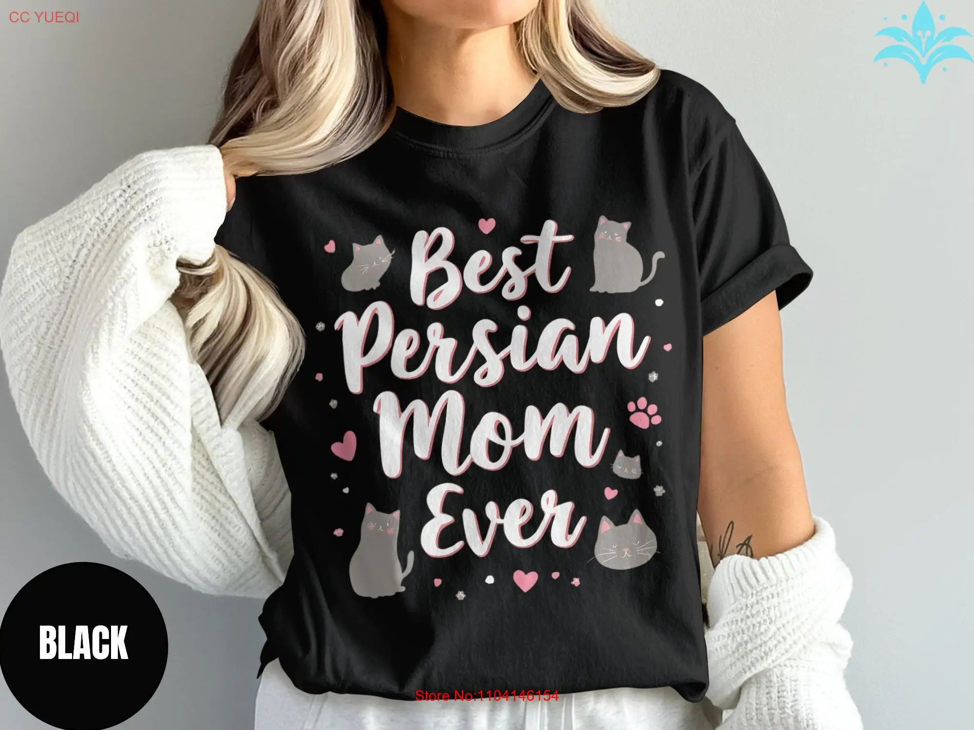 La mejor camiseta persa mamá de todos los tiempos, entusiasta del gato, amor para gatos, regalo artístico, mangas largas o cortas