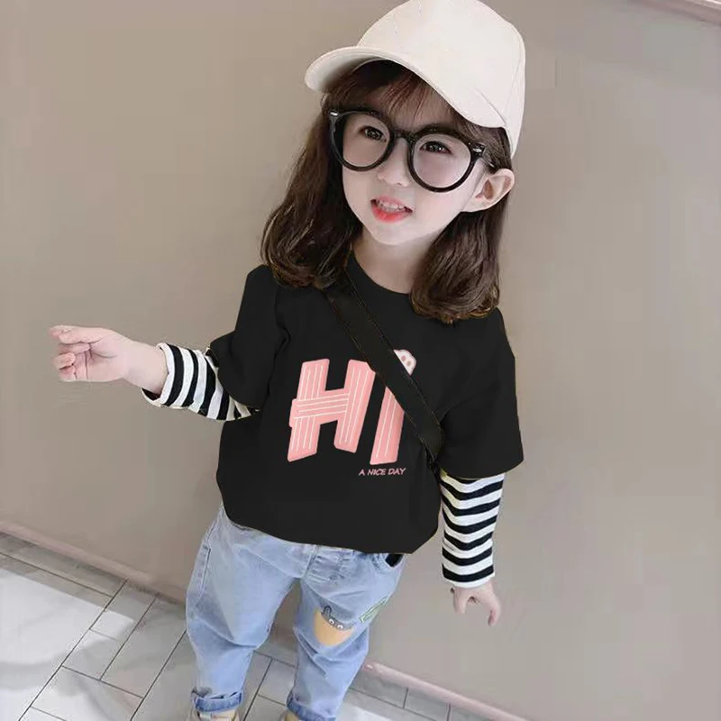 

Детский пуловер с круглым вырезом, длинным рукавом и принтом