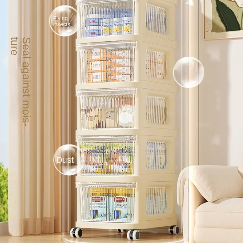 Acrylic Drawer Type Snack Rack Multi Layer Trolley Mobile Kitchen Storage Transparent Miscellaneous Organizer Clear Design