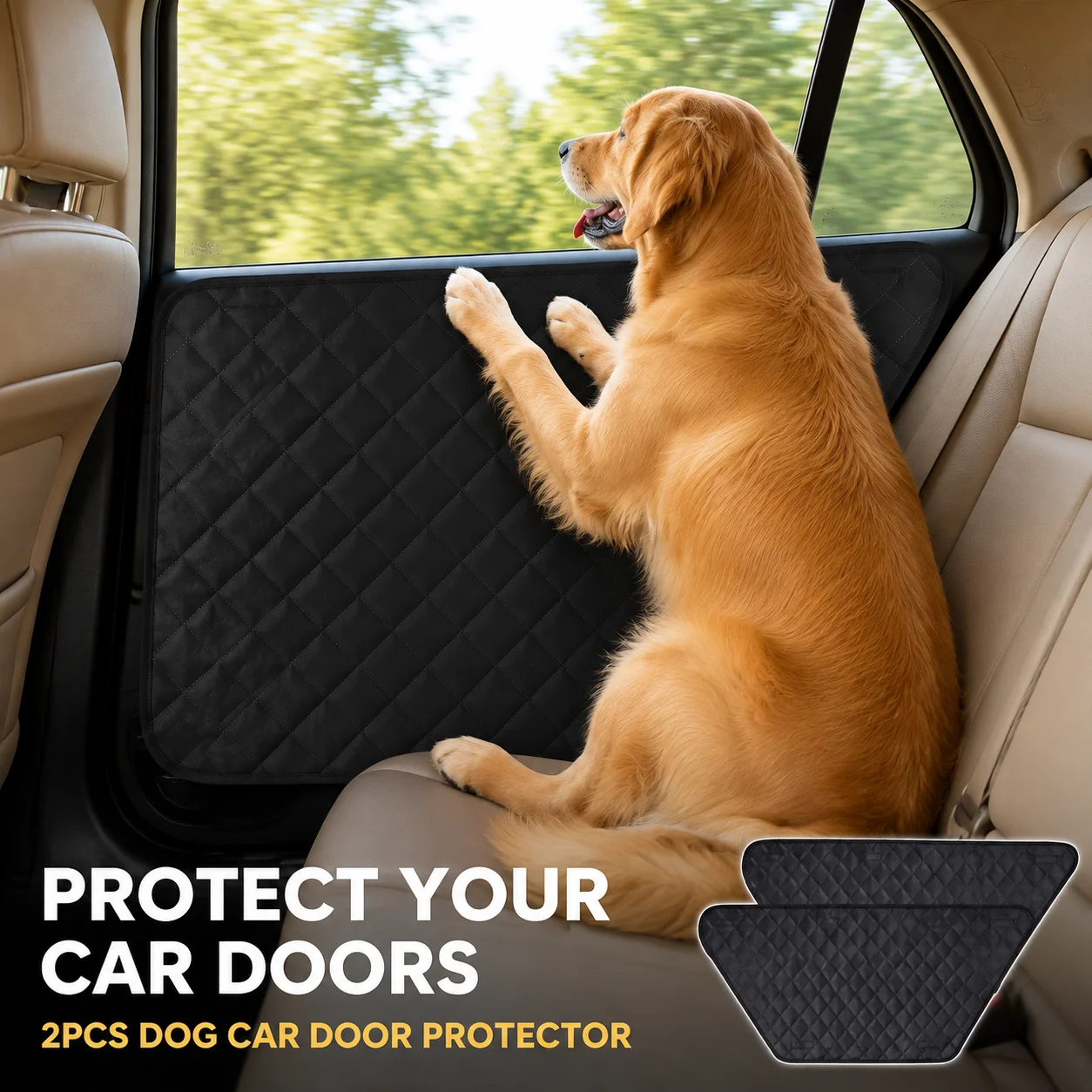 2PCS Dog Car Door Protector Waterproof Scratch Resistant Pet Car Door Cover for Cars SUVs Trucks Mud Dirt Hair Guard