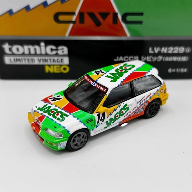 In stock 1: 64 N229b Civic 1992 model with alloy high-end realistic car parts. Creative decorative item. Festival gift.