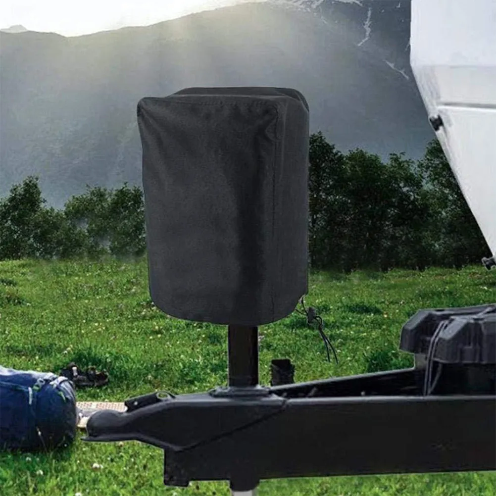 

Electric Tongue Jack Cover Polyester Trailer Tongue Protector Waterproof Foldable Elastic Protective Cover for