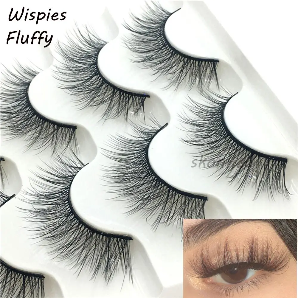 Wispy Flared Cílios Fofos, Multi-estilos Criss-cross Cílios Postiços, Eye Lash Extension, 3D Faux Mink Cabelo, Multicamadas, Ferramentas de maquiagem dos olhos