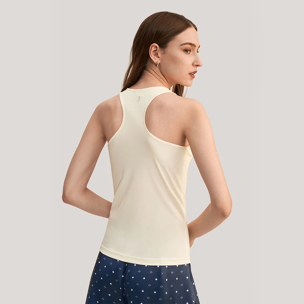 LILYSILK Women Silk Jersey Tank Women Basic Embroidery Logo Top 2022 New Summer Ladies Sleeveless Round Neck Vest Free Shipping