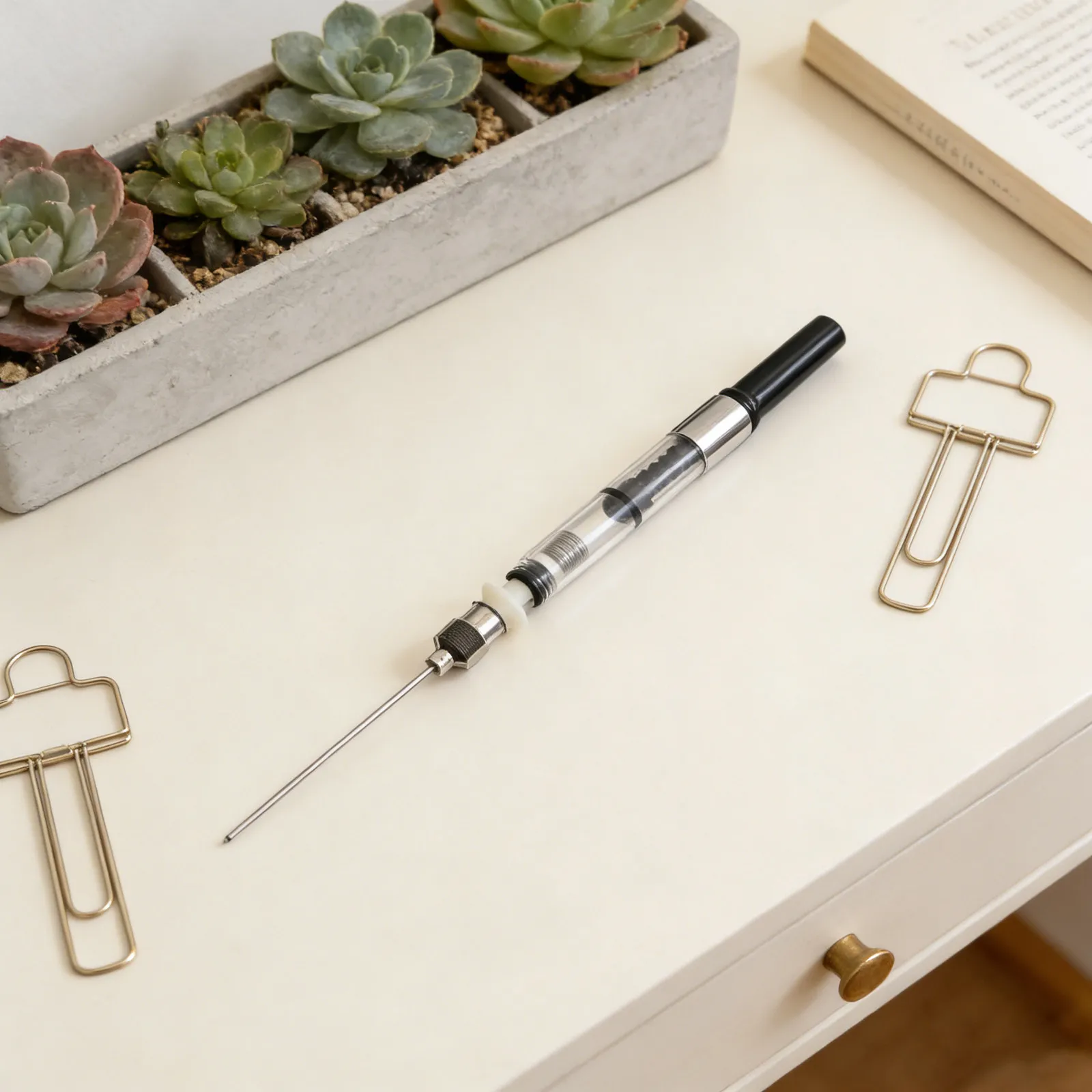 

Набор из 15 шприцев для заправки перьевых ручек, диаметр отверстия 3,4 мм, адаптер для заправки перьевых ручек, шприц для заправки чернил с тупым наконечником из титана