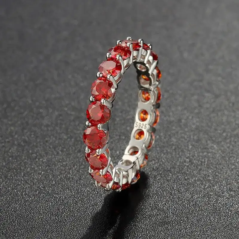 Full 5Mm Moissanite Ring For Women GRA Certified 925 Sterling Wedding Bands Silver Luxury Jewelry Customization Gift