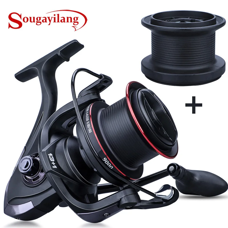 Sougayilang TP8000-1000 Spinning Reel 13+1BB 4.1:1 Spinning Fishing Reel 15KG Max Drag Power Spinning Reel Send Spare Line Spool