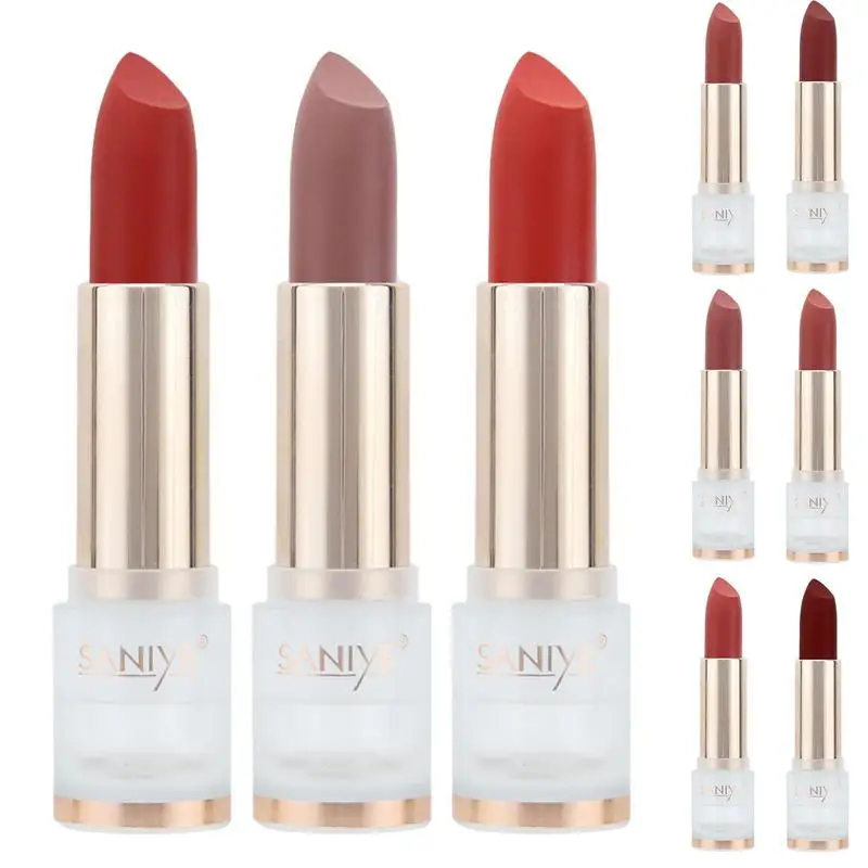 1 Stuks Lippenstift Voor Vrouwen Hoge Gepigmenteerde Waterdichte Lipgloss Rode Lippenstift Voor Meisjes Vrouwen Nude Lippenstift