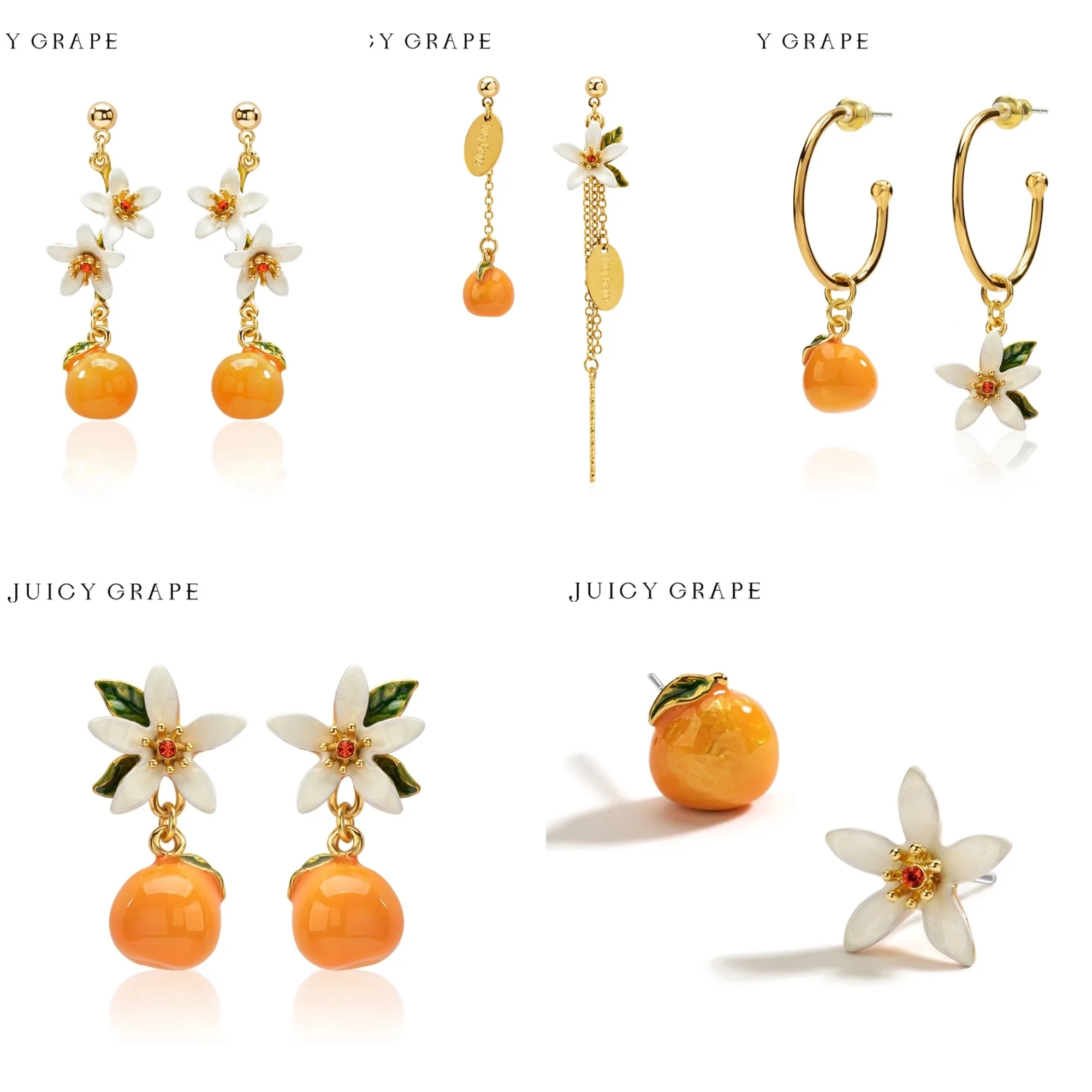 

Orange Blossom Earrings Stud Earrings Dangle Irregular Fruit Gardenia Earrings Fashion Jewelry Earrings Women's Gift