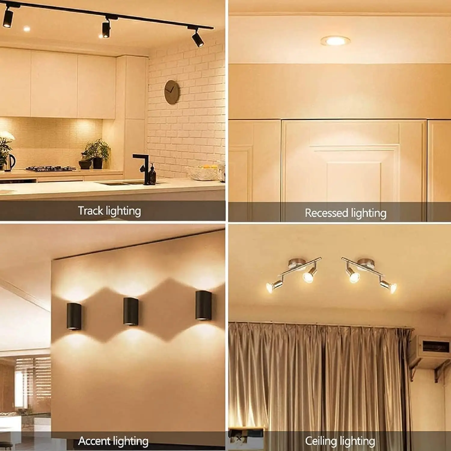 3-Piece GU10 Bulb Halogen 120V 230V 50W, Dimmable, MR16 GU10 Light Bulb Long Lasting Lifespan for Track&Recessed Lighting