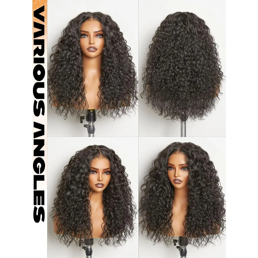 باروكة أمامية من الدانتيل المجعد بدون صمغ مع إغلاق الجزء الأوسط منزوع مسبقًا للمظهر الطبيعي باروكة شعر صناعية مقاس 20 بوصة مع هوما ممتازة