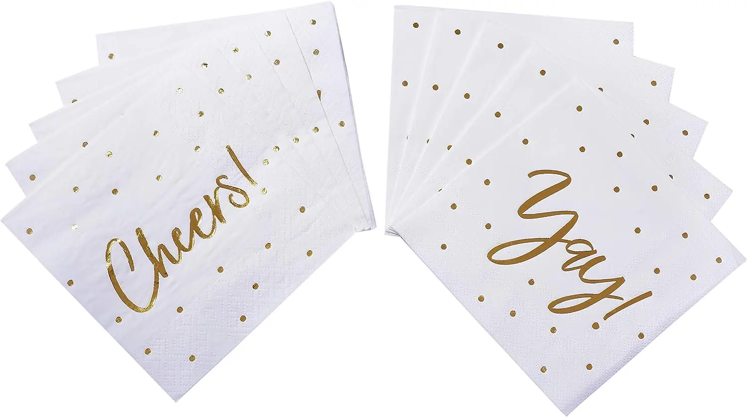 3-Ply Foil Paper Napkins, 2 Designs, Perfect for Weddings, Birthdays, New Year Party Supplies, 100Pcs