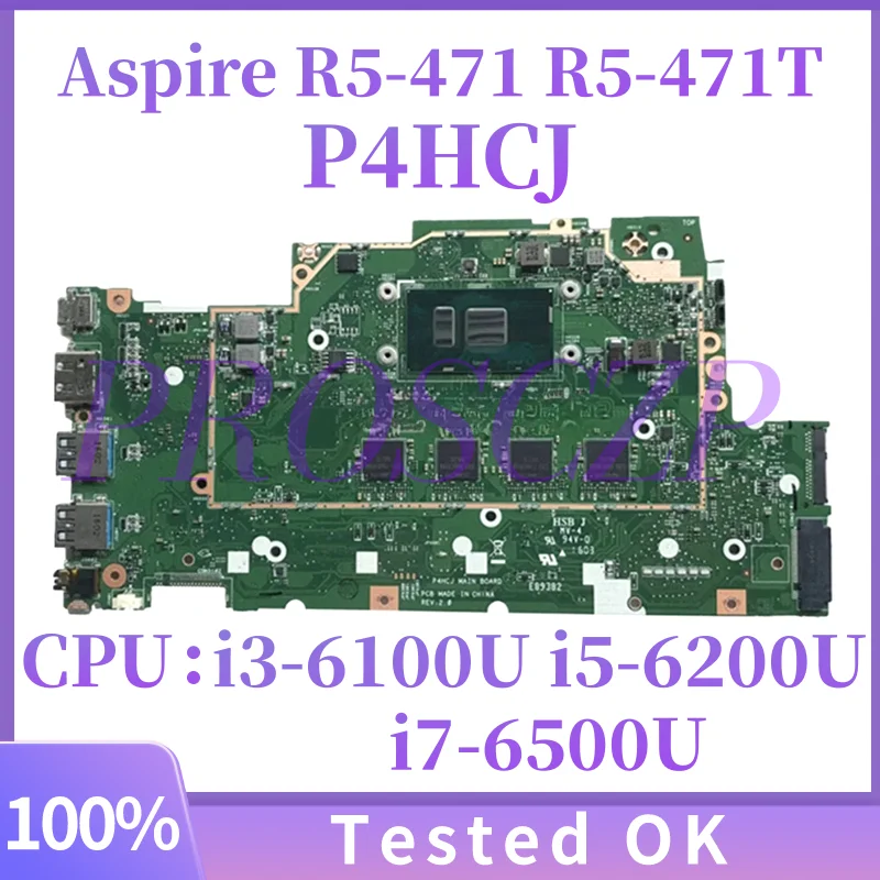 Placa-mãe P4HCJ para laptop ACER Aspire R5-471 R5-471T NB.G7W11.00P com CPU Core i3 i5 i7 4G/8G RAM 100% funcional