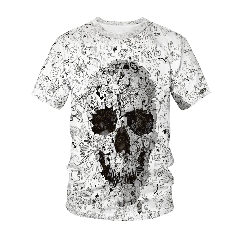 Vintage Skull Mummy Men's T-shirt 3D Printed Casual Pullover For Men Summer O-neck Sweatshirt Tops Loose Daily Short Sleeve Tees