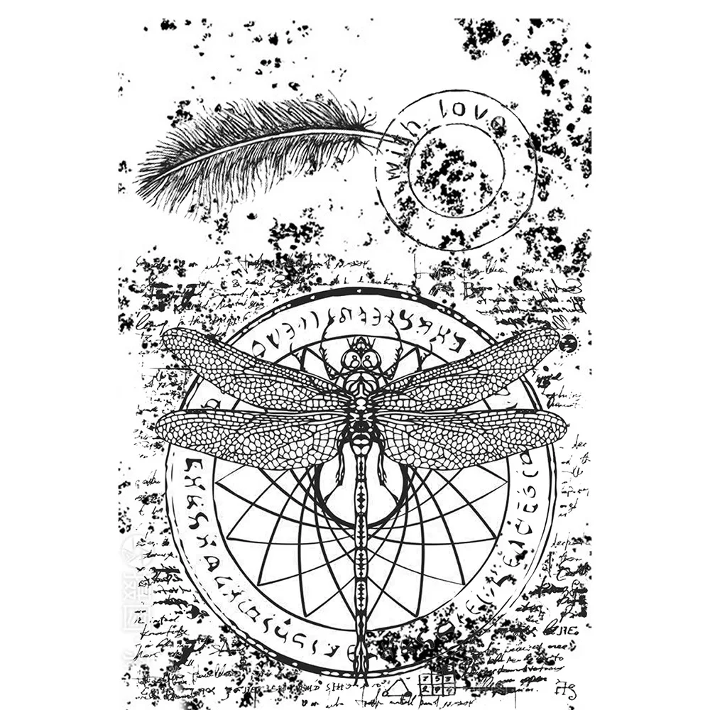 11*16cm Original Stamp Dragonfly Bicycle Butterfly Clear Silicone Stamp for Scrapbooking Card Making Craft Album Decoration
