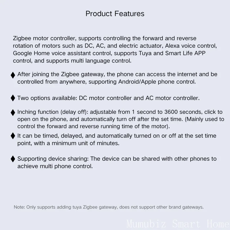 ‌eWeLink Zigbee Smart Motor Switch - AC/DC Remote Control for Forward/Reverse, Dry Contact Passive Output