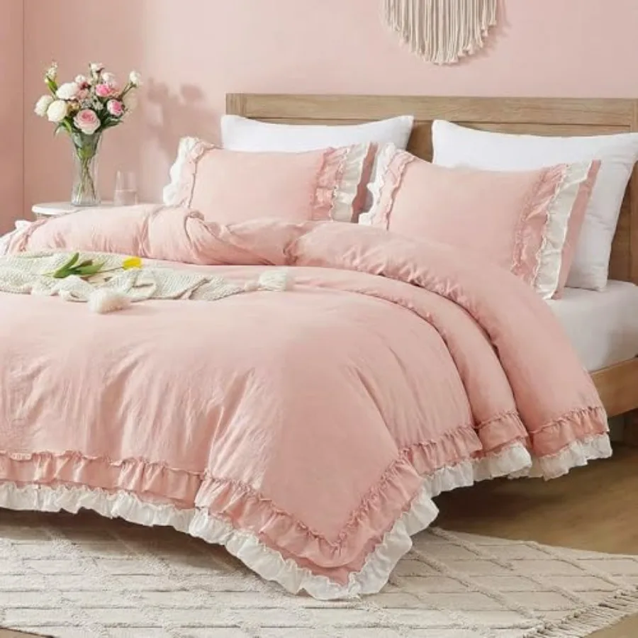 

Ruffled Comforter Coquette Bedding Set and Ruffle Fringe Romantic Bedroom Decor Shabby Chic Farmhouse Country Comforter Set