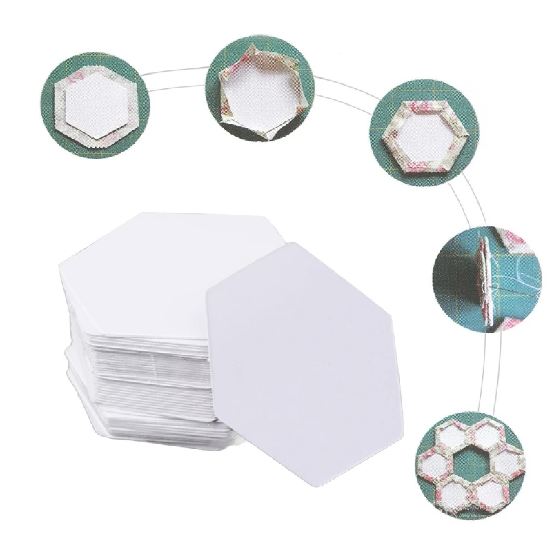 Modelli esagonali R1WA 100 pezzi da 100 pezzi bianchi patchwork set stampi accessori per mano per casa Accessore