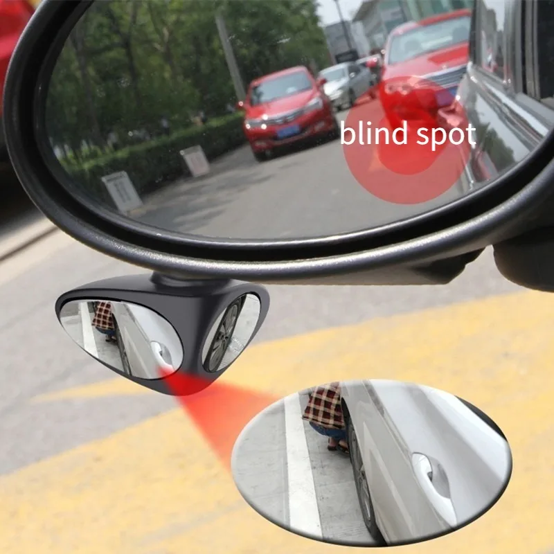 1pc Car Blind Spot Mirror 360 Degree Convex Rotatable 2 Side Automibile Exterior Rear View Parking Mirror Safety Accessories