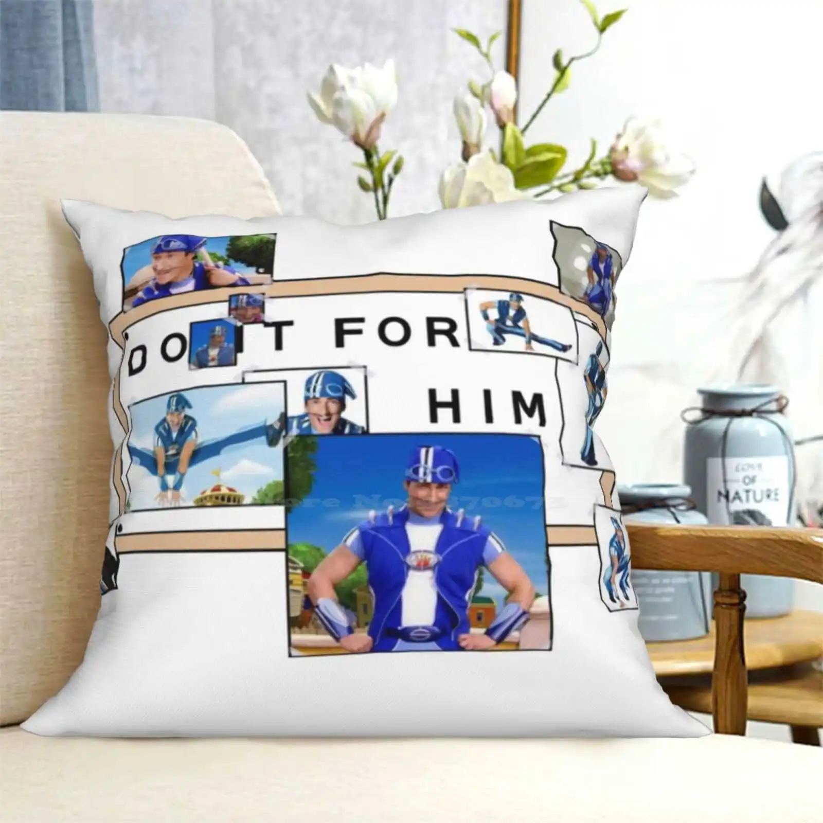 Do It For Sportacus Home Sofa Car Cushion Cover Pillowcase Lazytown Lazy Town Sportacus Do It For Him Meme