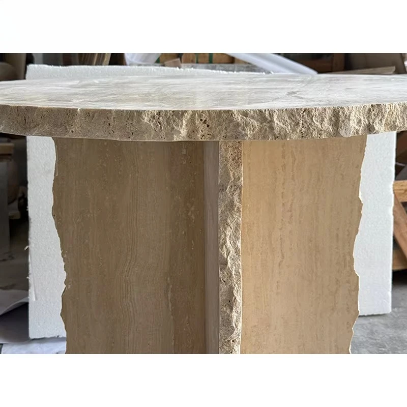 

Natural Stone Living Room Furniture Custom New Design Travertine Marble Coffee Table