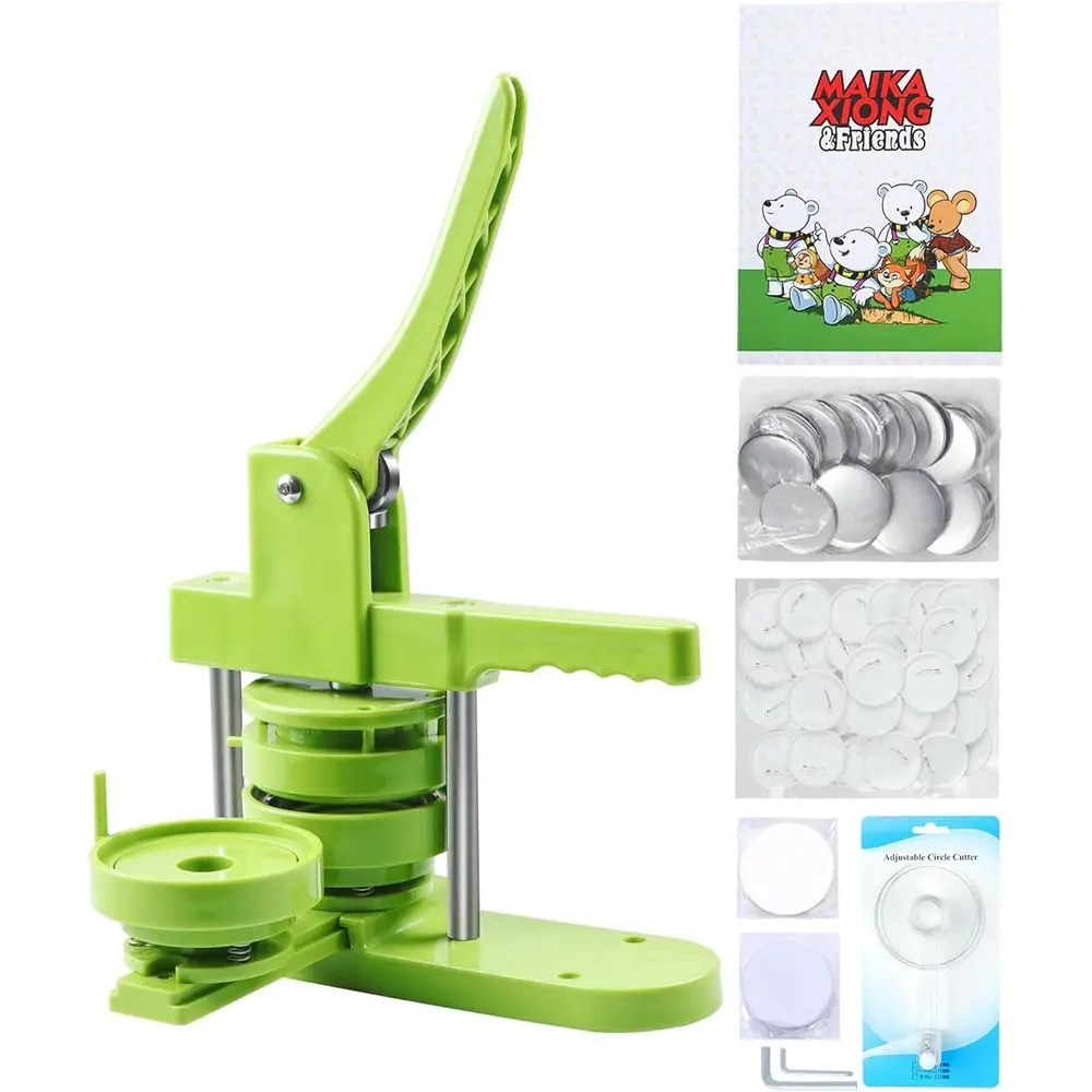 

DIY 75mm Pin Badge Maker Kit with 100pcs Parts, Pictures, Circle Cutter, and Magic Book