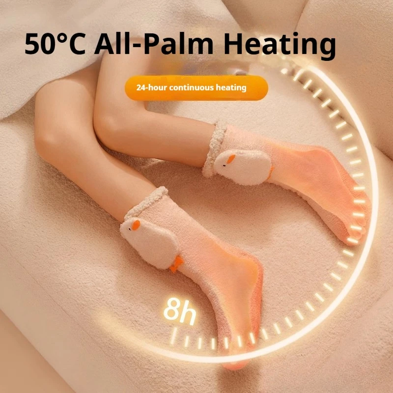 

Foot-warming Artifact Heating Socks, Winter Sleeping Heating Socks, Girl Leg-warming Rechargeable Socks.