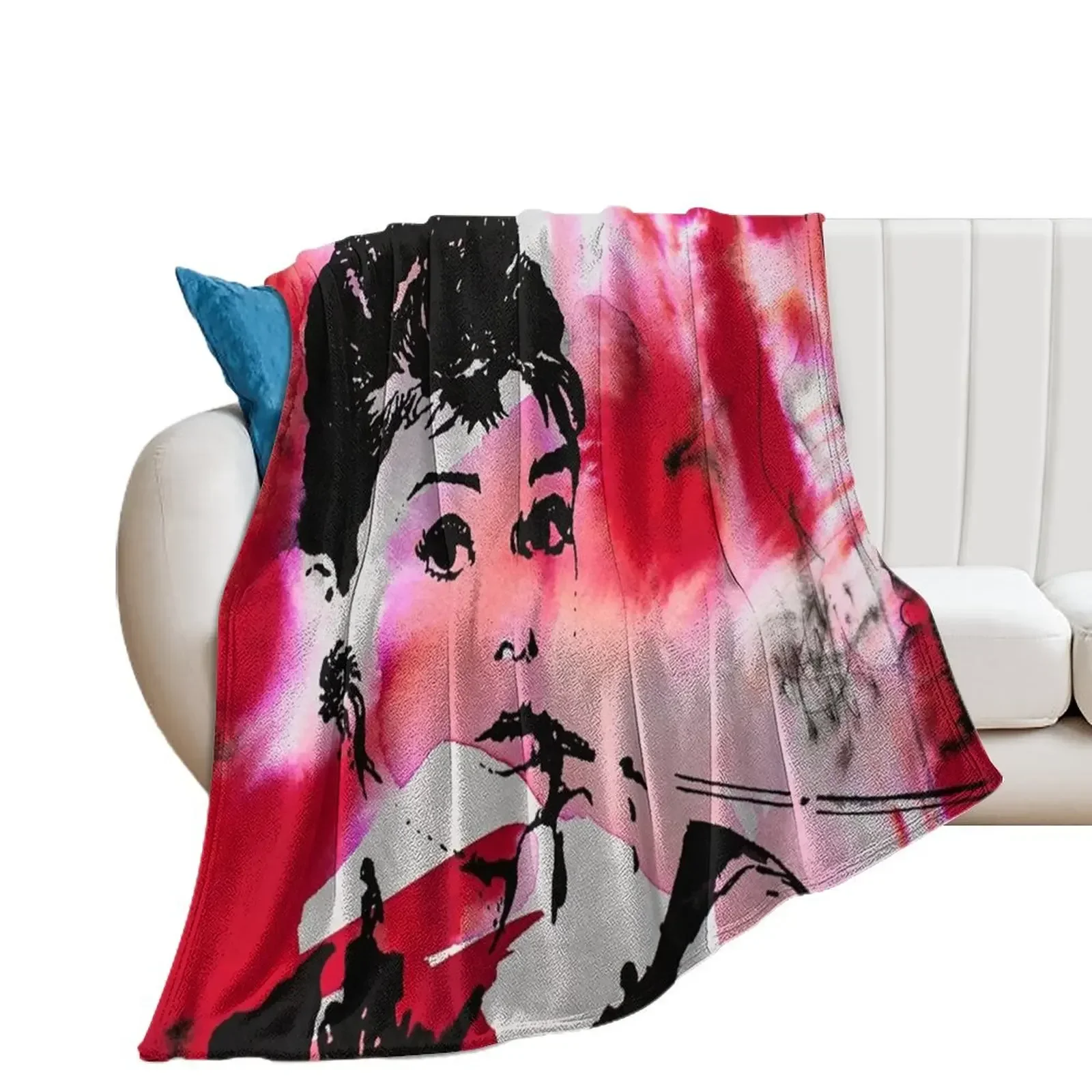 

Audrey Hepburn Throw Blanket Decorative Beds Luxury Loose Hairy Blankets