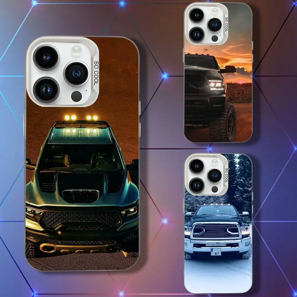 

Car R-Ram Phone Case For iPhone 16,15,14,13,12,11,Pro,XS,Max,Plus,Mini,SE White Candy Matte Shockproof Cover