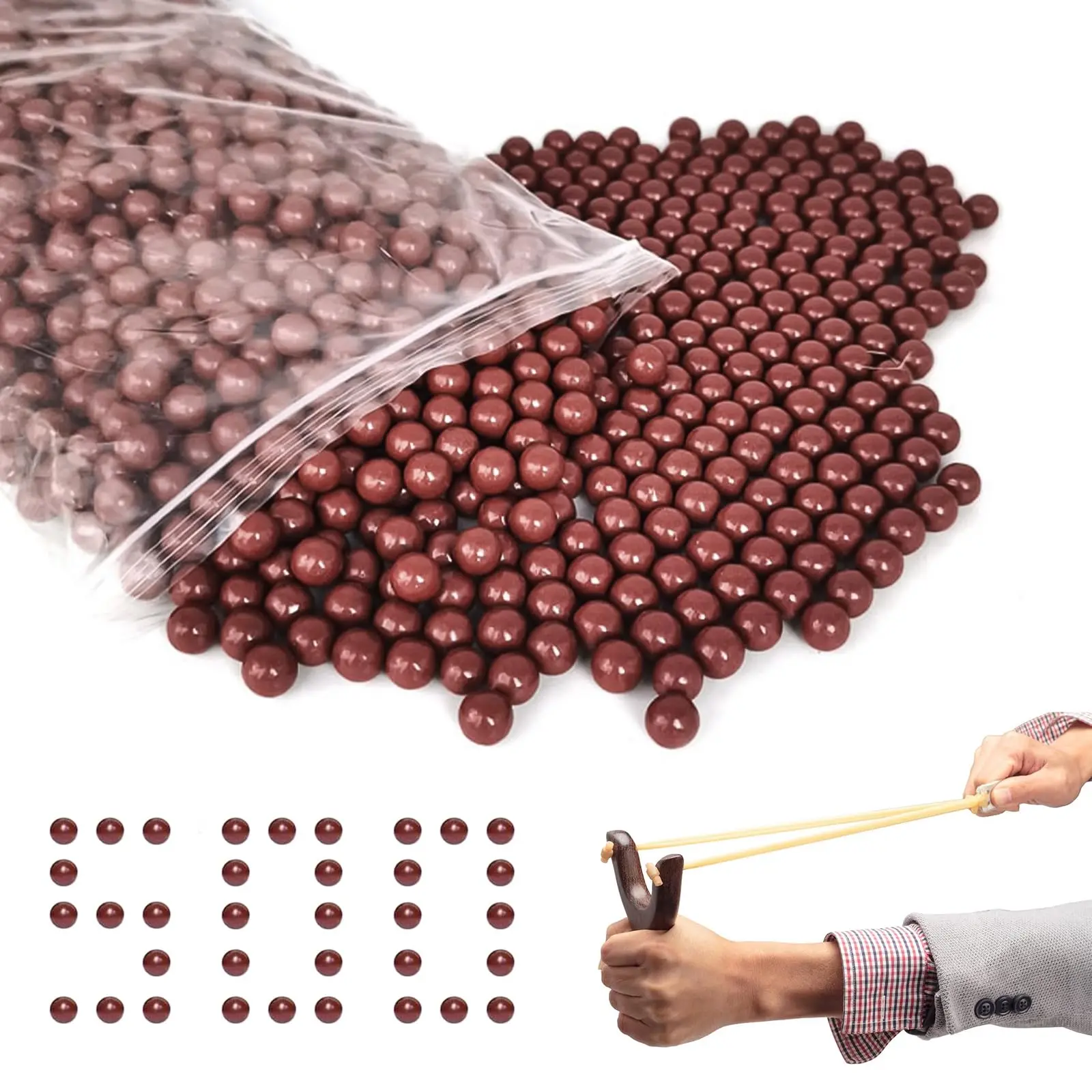 100 Pieces Slingshot Ammunition Clay Balls Biodegradable 8-9 mm Twin Ammunition Slingshot Organic Balls Slingshot Clay Balls