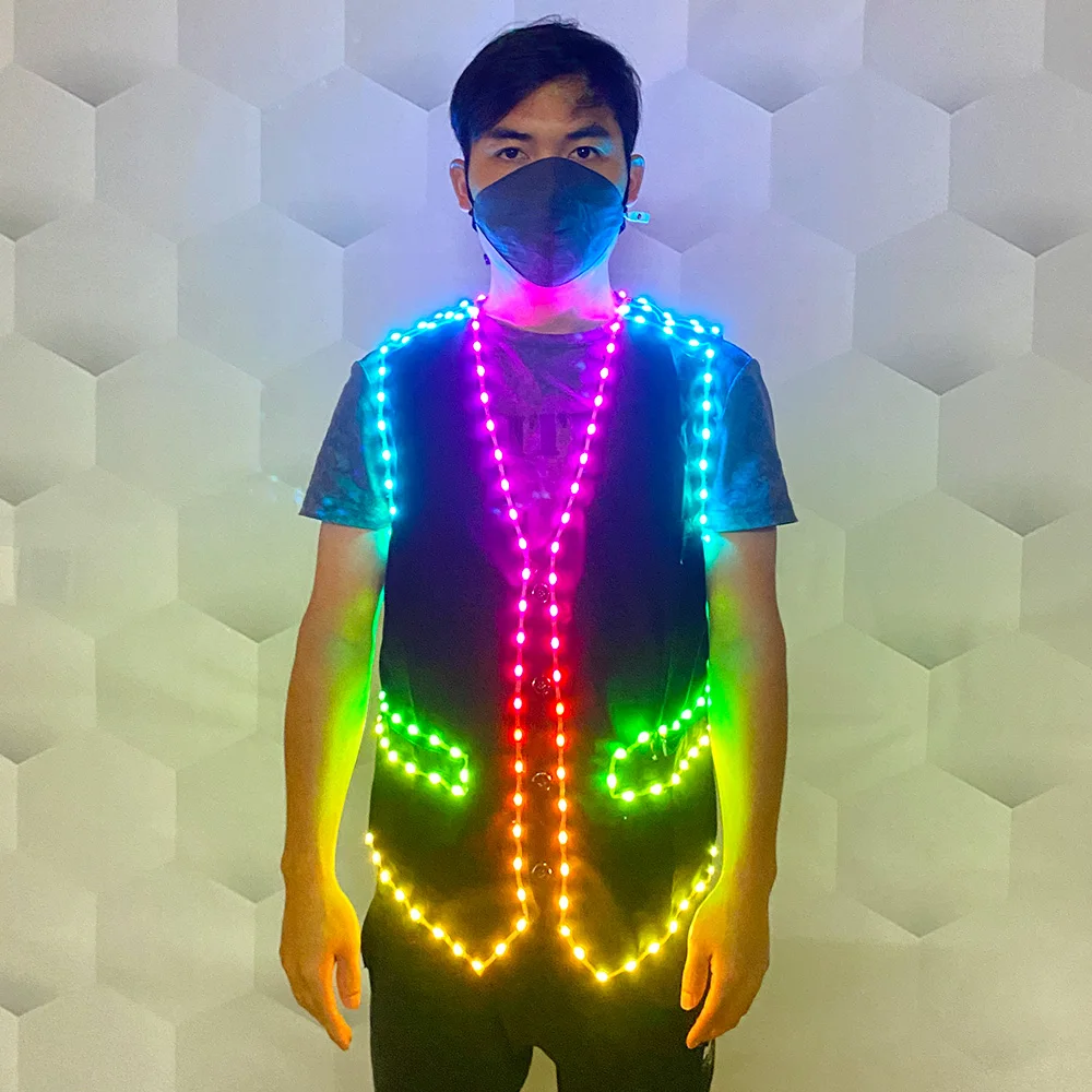 LED light vest Nightclub attendant light vest DJ singer party Light vest New Year Christmas event stage performance Light vest