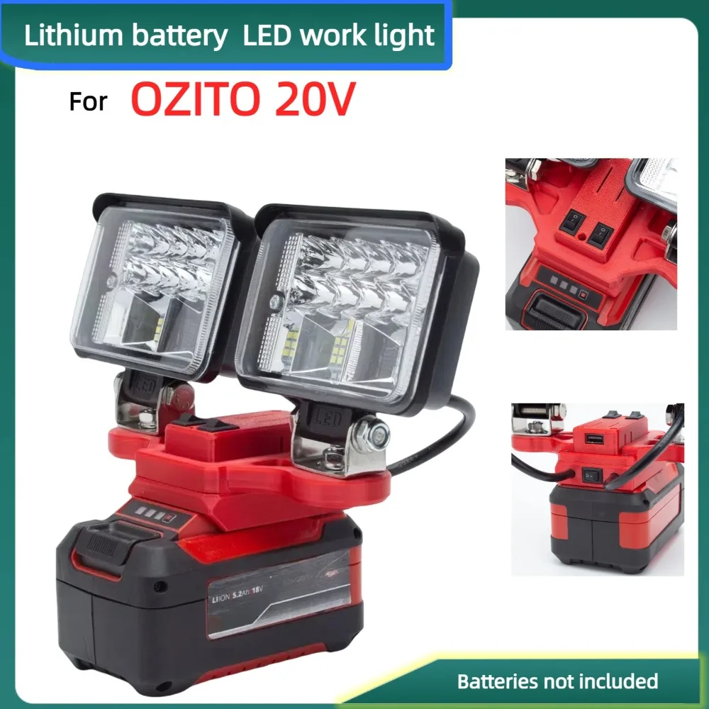 Lithium Battery  LED Work Light, for OZITO 20V Battery Powered Portable Outdoor Light with USB (excluding Battery)