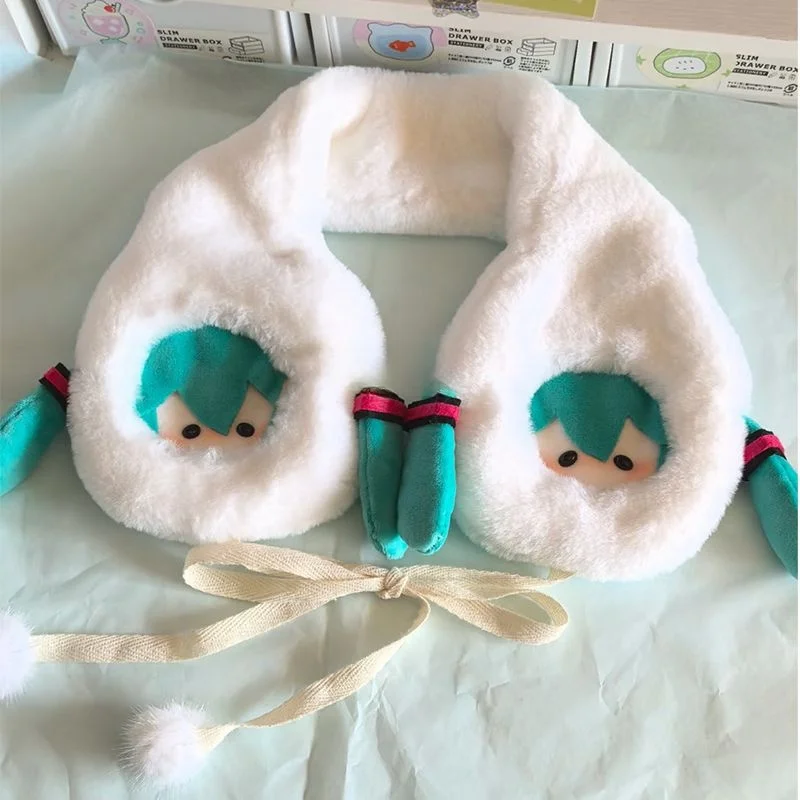 Cute Cartoon Kawaii Hatsune Miku Plush Ear Tips for Cute Winter Ears Warm and Windproof Thickened and Antifreeze Ear Tips