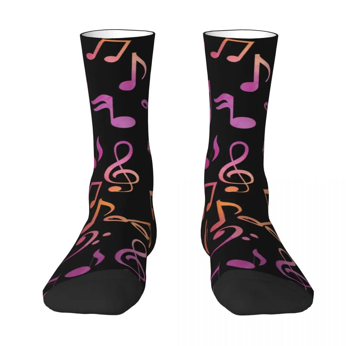 Music Notes Socks Treble Clef Korean Stockings Autumn Non Skid Unisex Men Socks Medium Soft Graphic Climbing Socks